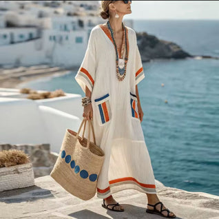 Elegant María - Vestido largo de playa para un look veraniego con estilo