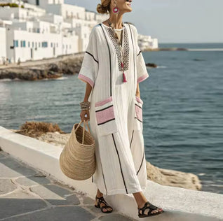 Elegant María - Vestido largo de playa para un look veraniego con estilo